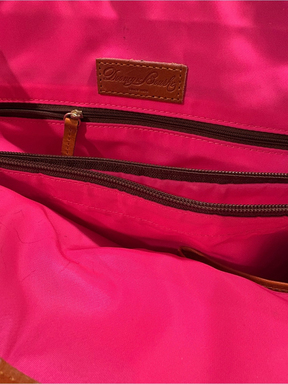 Dooney & Bourke Black Tote with Brown Leather Trim - Picture 7 of 9